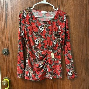 Ted Paisley print knit top